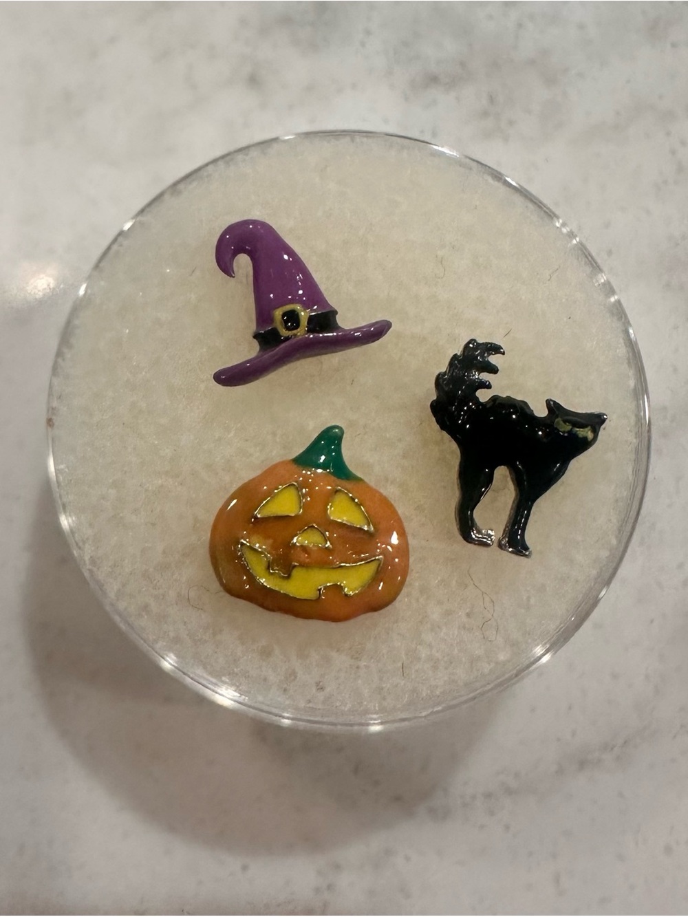 Halloween Origami Owl Charms - Orange Pumpkin, Purple Witch Hat & Black Cat